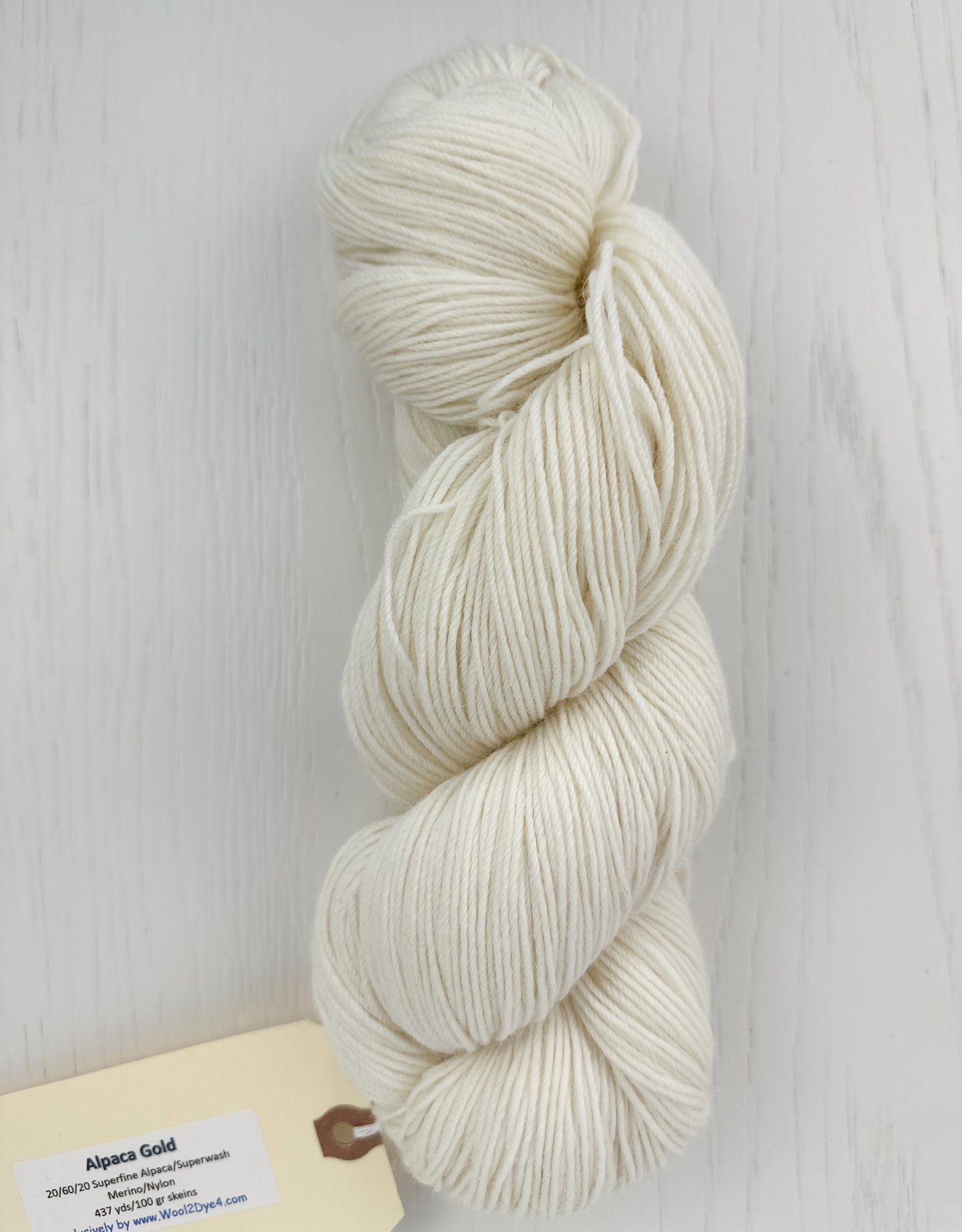 20/60/20 Alpaca/SW Merino/Nylon - Undyed Yarn